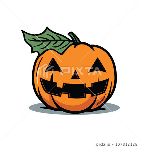 happy halloween pumpkin with red eyes 107812128