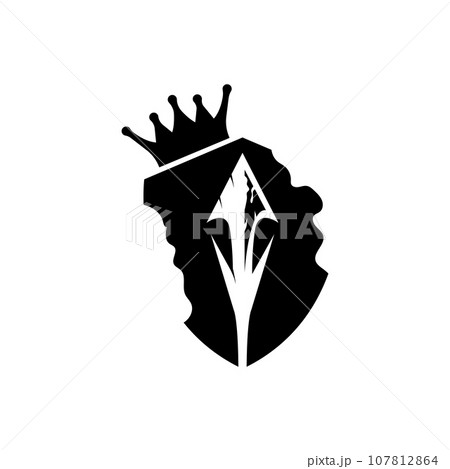 Arrowhead Spear Logo, Arrow Hunting Hipster Weapon Design, Vector Illustration Template 107812864