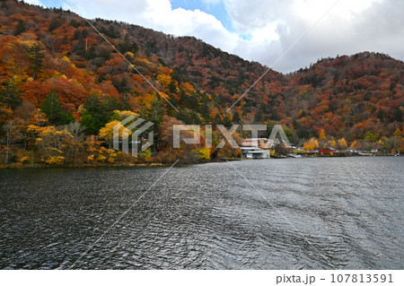 奥日光中禅寺湖畔の紅葉 奥日光中禅寺湖畔の紅葉 107813591