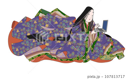 パソコンを扱う小野小町 107813717