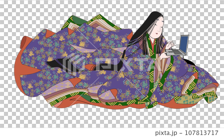 パソコンを扱う小野小町 107813717