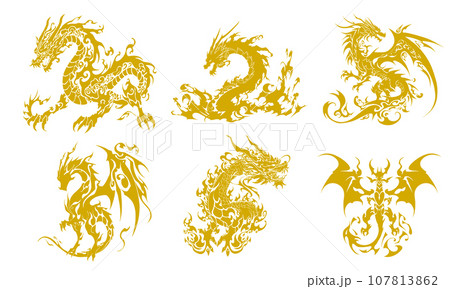 【年賀状】辰年(ドラゴン)イラスト素材 黄 (AI生成画像) 【年賀状】辰年(ドラゴン)イラスト素材 黄 (AI生成画像) 107813862