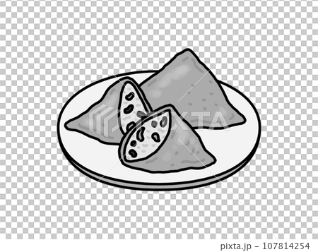 いただき・郷土料理・鳥取県・モノクロ 107814254