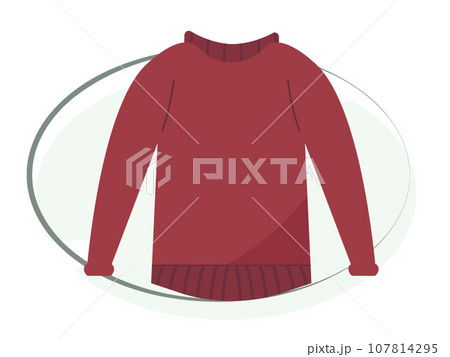 赤色のセーター。冬のファッション。ベクターイラスト 赤色のセーター。冬のファッション。ベクターイラスト 107814295