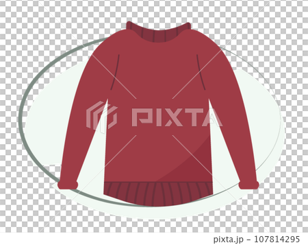 赤色のセーター。冬のファッション。ベクターイラスト 赤色のセーター。冬のファッション。ベクターイラスト 107814295