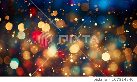 カラフルなイルミネーションの玉ボケの背景「AI生成画像」 107814540