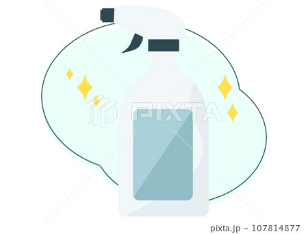 掃除のスプレーボトル。お風呂の清掃、トイレ掃除。ベクターイラスト	 107814877