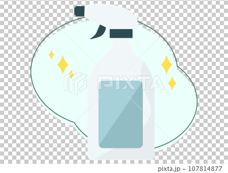 掃除のスプレーボトル。お風呂の清掃、トイレ掃除。ベクターイラスト	 107814877