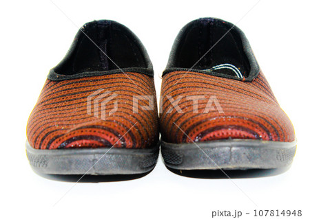 Shose for women on white background with selective focus Shose for women on white background with selective focus 107814948