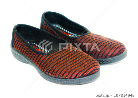Shose for women on white background with selective focus Shose for women on white background with selective focus 107814949