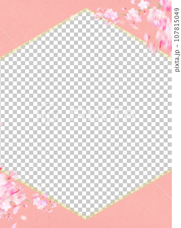 和紙と桜のフレーム素材 107815049