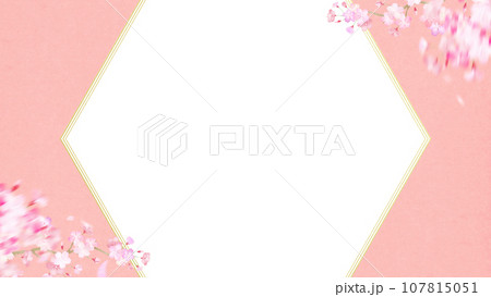 和紙と桜のフレーム素材 107815051