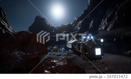 large asteroid mining operations, neural network generated image 107815472