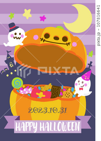 ハロウィンのジャックオーランタン　お菓子箱 107816641