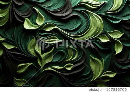 抽象的な葉っぱ模様の背景素材(AI生成画像) 抽象的な葉っぱ模様の背景素材(AI生成画像) 107816706