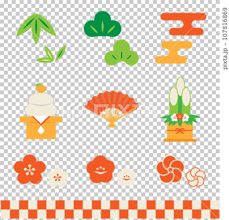 New Year cute illustration material New Year cute illustration material 107816869