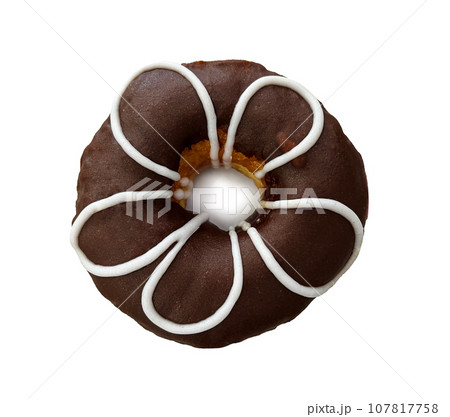 tasty chocolate donut, isolated on white tasty chocolate donut, isolated on white 107817758