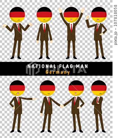 ドイツの国旗を擬人化したキャラクターセット 107818058