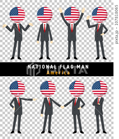 A character set that personifies the American flag 107818065