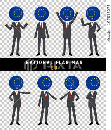 EUの旗を擬人化したキャラクターセット 107818071