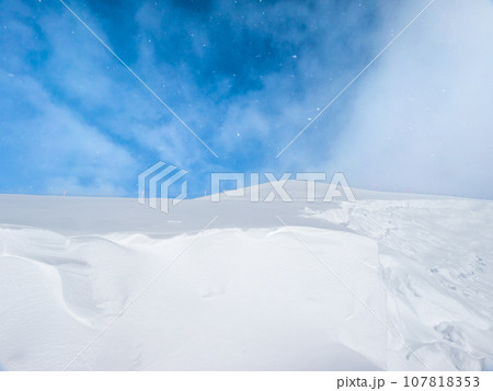 深い新雪に覆われたスキー場の山頂を見上げる (北海道、ニセコ) 深い新雪に覆われたスキー場の山頂を見上げる (北海道、ニセコ) 107818353
