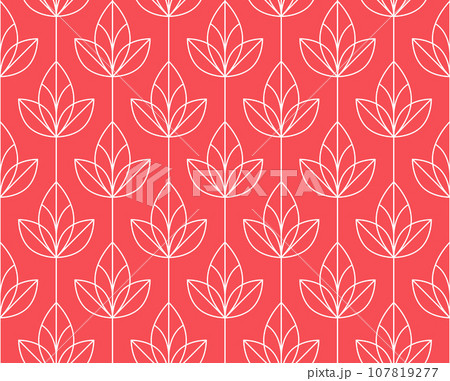 Flower geometric pattern. Seamless vector background. Pink and white ornament Flower geometric pattern. Seamless vector background. Pink and white ornament 107819277