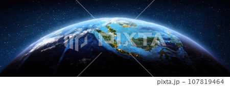 Sumatra, Indonesia, space drone view 107819464