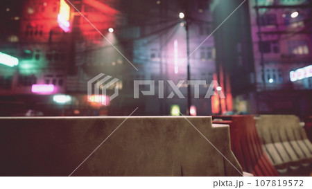 night view of small town in Korea night view of small town in Korea 107819572