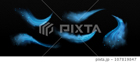 Fresh cold air waves with wind flow effect. 107819847