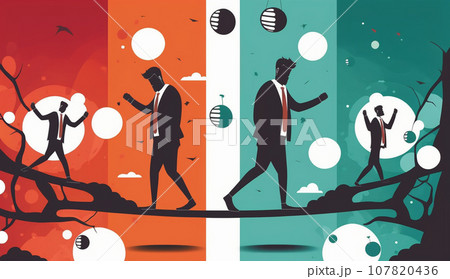 仕事のストレスとバランス：ストレスを感じるビジネスパーソン、ワークライフバランスの取り方。