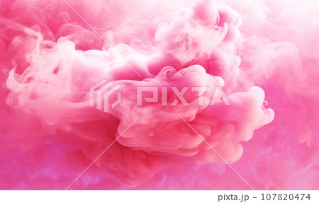 Swirling pink pastel clouds with blue background. Acrylic colors and ink in water. Abstract background, Cloud of silky ink in water on white isolated background, Ink drop in water, pink ink splash Swirling pink pastel clouds with blue background. Acrylic colors and ink in water. Abstract background, Cloud of silky ink in water on white isolated background, Ink drop in water, pink ink splash 107820474
