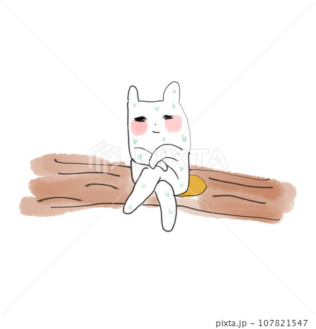 サウナを楽しむウサギ 107821547