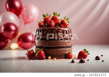 Birthday strawberry cake Birthday strawberry cake 107821575