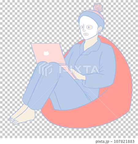 リモートワークをする女性 107821883