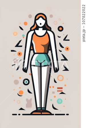 Full body girl illustration  107822022