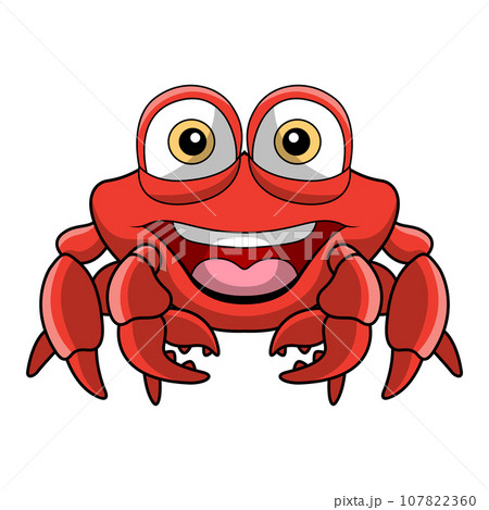Cute crab cartoon on white background 107822360