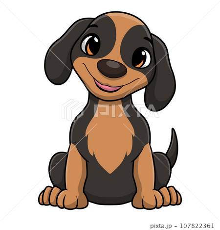 Cute dog cartoon on white background Cute dog cartoon on white background 107822361