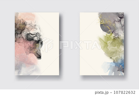 Luxury orange abstract background of marble liquid ink art. Vector illustration. Luxury orange abstract background of marble liquid ink art. Vector illustration. 107822632