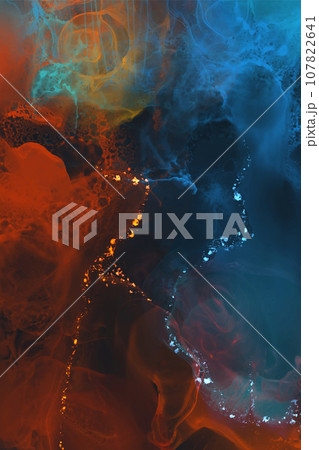 Alcohol Ink abstract creative grunge background. Closeup alcohol ink painting. Alcohol Ink abstract creative grunge background. Closeup alcohol ink painting. 107822641