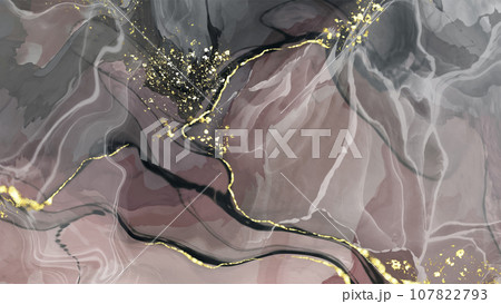 Vector black pink banner. Hand drawn abstract paint brush stroke. 107822793