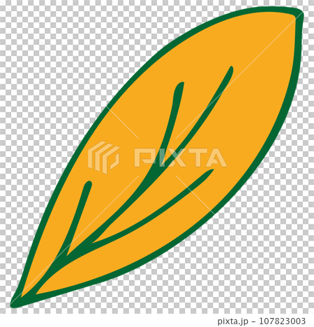 Hand Drawn Yellow Leaf. Day of the Dead, Dia de los Muertos. 107823003