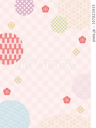背景素材：日本の伝統的な柄を集めた風景 107823935