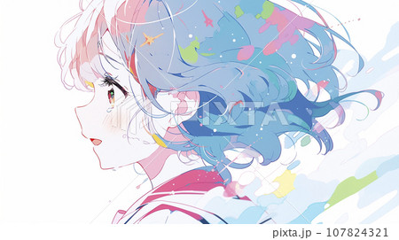 センチメンタルな女子高生の横顔「AI生成画像」のイラスト素材