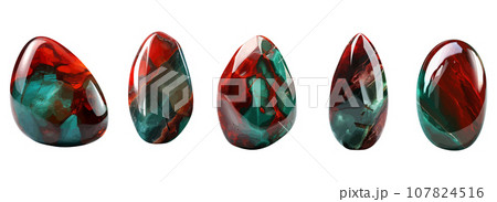 Blood stone gem vector set isolated on white 107824516