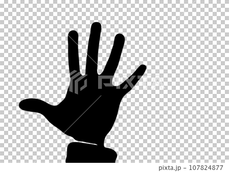 silhouette of raised hand silhouette of raised hand 107824877