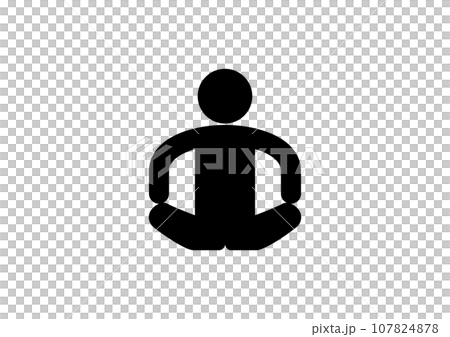 Pictogram stubbornly sitting down 107824878