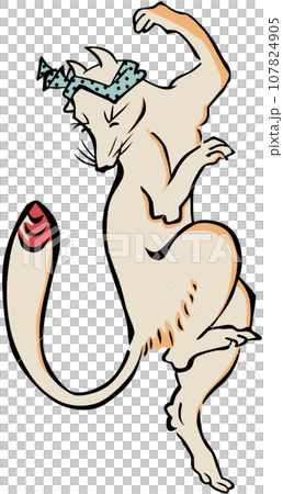 浮世絵　踊るキツネ　その1 107824905