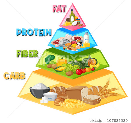 Cartoon Food Pyramid Infographic: A Nutritional Guide Cartoon Food Pyramid Infographic: A Nutritional Guide 107825329