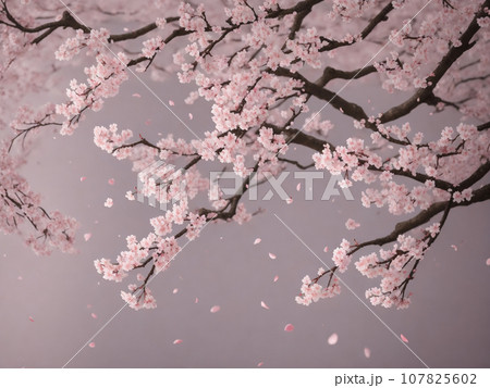 ひらひら舞い散る桜吹雪【AI生成画像】 ひらひら舞い散る桜吹雪【AI生成画像】 107825602