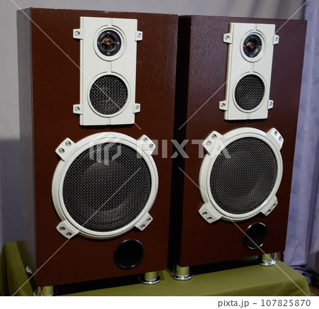 Music speakers, vintage speakers. Music speakers, vintage speakers. 107825870